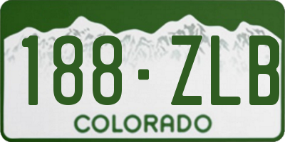 CO license plate 188ZLB