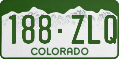 CO license plate 188ZLQ