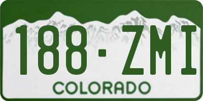CO license plate 188ZMI