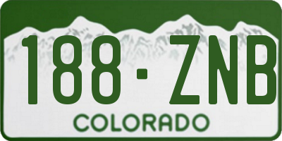 CO license plate 188ZNB