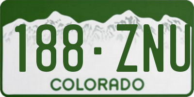 CO license plate 188ZNU