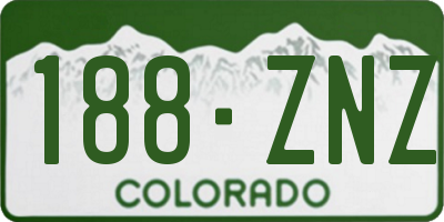 CO license plate 188ZNZ