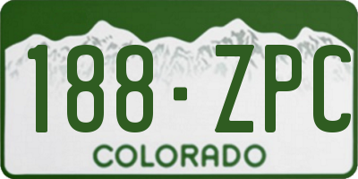 CO license plate 188ZPC