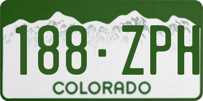 CO license plate 188ZPH