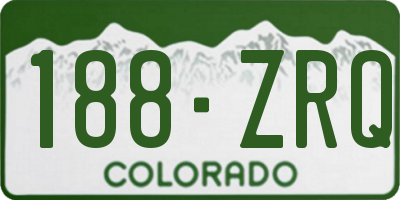CO license plate 188ZRQ