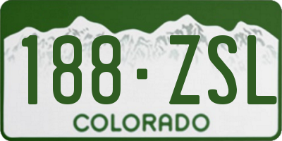 CO license plate 188ZSL