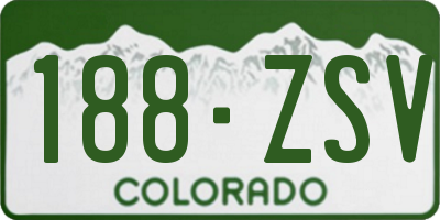CO license plate 188ZSV