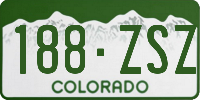 CO license plate 188ZSZ