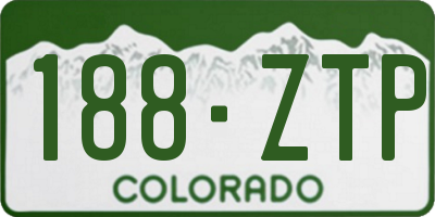 CO license plate 188ZTP