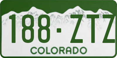 CO license plate 188ZTZ