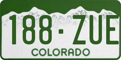 CO license plate 188ZUE