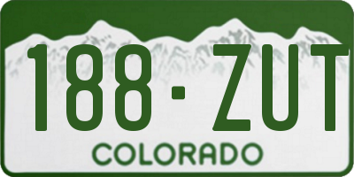 CO license plate 188ZUT