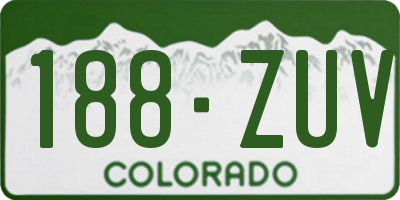 CO license plate 188ZUV
