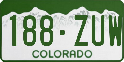 CO license plate 188ZUW