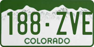 CO license plate 188ZVE