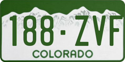 CO license plate 188ZVF