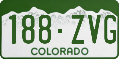 CO license plate 188ZVG