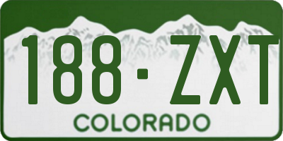 CO license plate 188ZXT