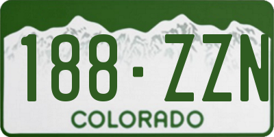 CO license plate 188ZZN