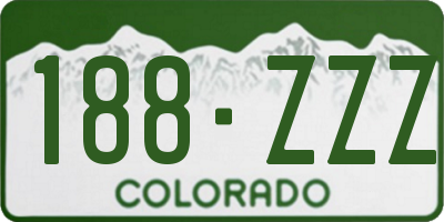CO license plate 188ZZZ