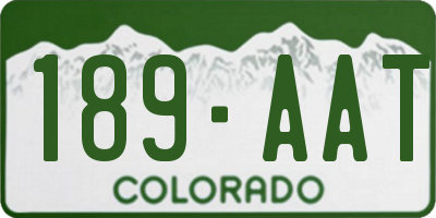 CO license plate 189AAT
