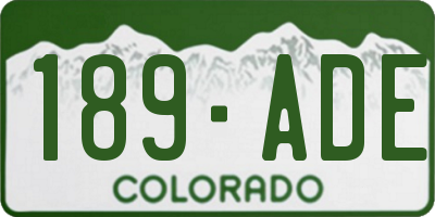 CO license plate 189ADE