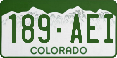 CO license plate 189AEI