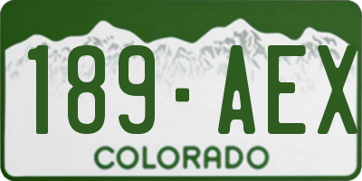 CO license plate 189AEX