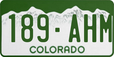 CO license plate 189AHM