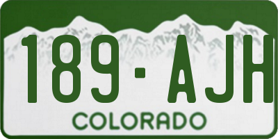 CO license plate 189AJH
