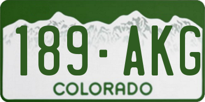 CO license plate 189AKG