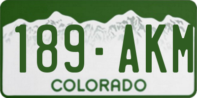 CO license plate 189AKM