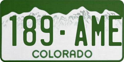 CO license plate 189AME