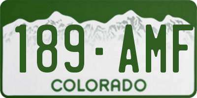 CO license plate 189AMF