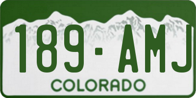 CO license plate 189AMJ