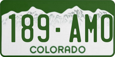 CO license plate 189AMO