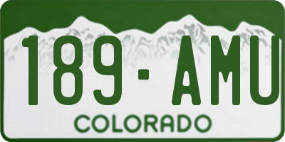 CO license plate 189AMU
