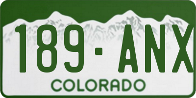 CO license plate 189ANX