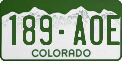 CO license plate 189AOE