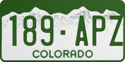 CO license plate 189APZ