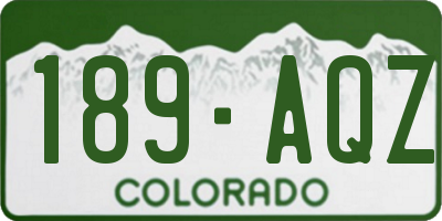 CO license plate 189AQZ