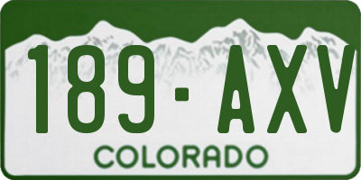 CO license plate 189AXV