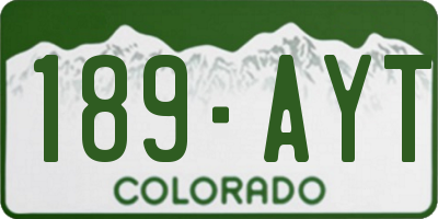 CO license plate 189AYT
