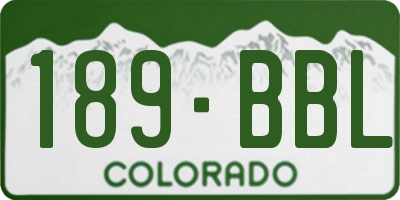 CO license plate 189BBL