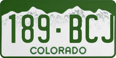 CO license plate 189BCJ