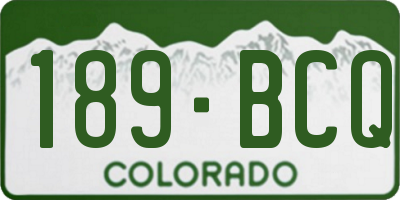 CO license plate 189BCQ