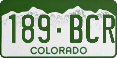 CO license plate 189BCR