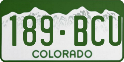 CO license plate 189BCU