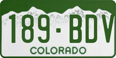 CO license plate 189BDV