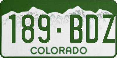 CO license plate 189BDZ